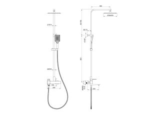 Душевая стойка Wonzon & Woghand Edge WW-88739003-MB чёрный матовый